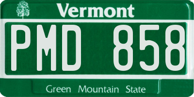 VT license plate PMD858