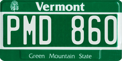 VT license plate PMD860