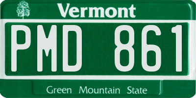 VT license plate PMD861