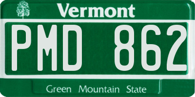 VT license plate PMD862