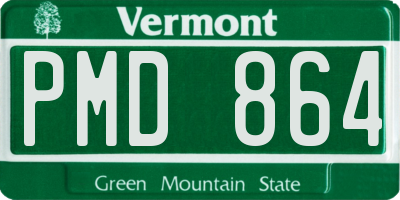 VT license plate PMD864