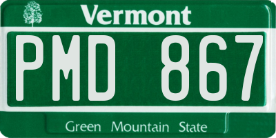 VT license plate PMD867