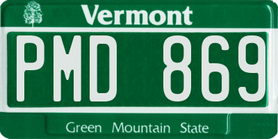 VT license plate PMD869