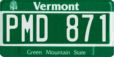 VT license plate PMD871