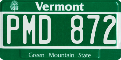 VT license plate PMD872