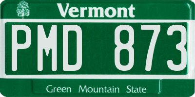 VT license plate PMD873