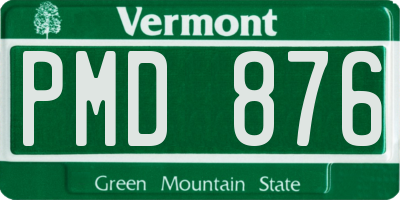 VT license plate PMD876