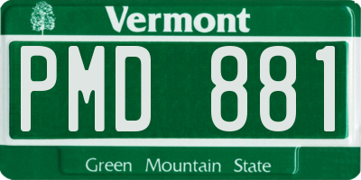 VT license plate PMD881