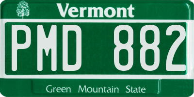 VT license plate PMD882