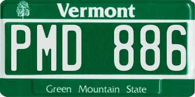 VT license plate PMD886