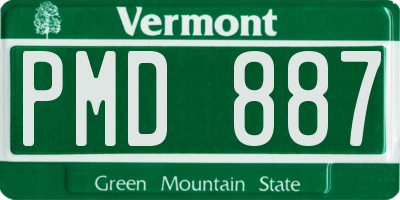 VT license plate PMD887