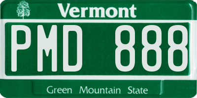 VT license plate PMD888