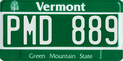 VT license plate PMD889