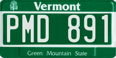 VT license plate PMD891