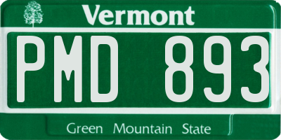 VT license plate PMD893