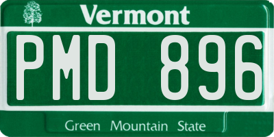 VT license plate PMD896