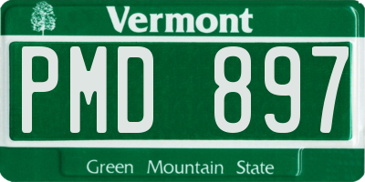 VT license plate PMD897