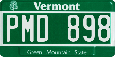 VT license plate PMD898