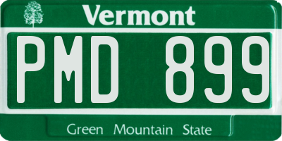 VT license plate PMD899