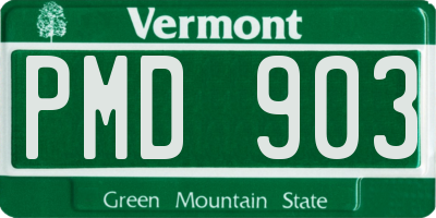 VT license plate PMD903