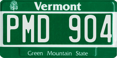 VT license plate PMD904