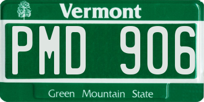 VT license plate PMD906