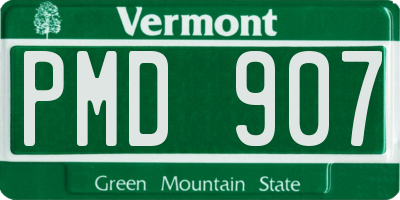 VT license plate PMD907