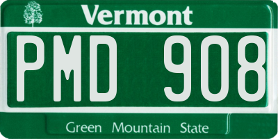 VT license plate PMD908