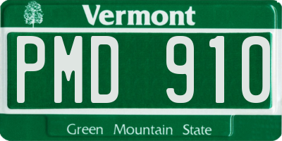 VT license plate PMD910