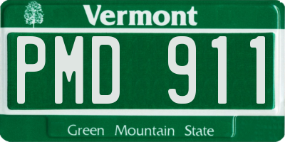 VT license plate PMD911