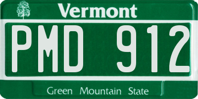 VT license plate PMD912