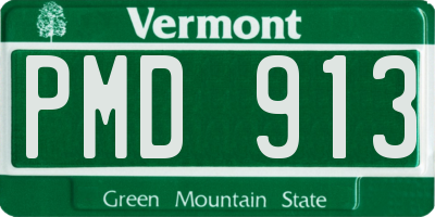 VT license plate PMD913