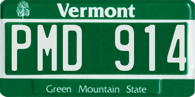 VT license plate PMD914