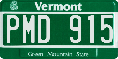 VT license plate PMD915