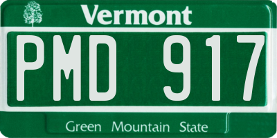VT license plate PMD917