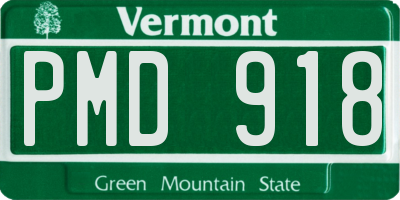 VT license plate PMD918