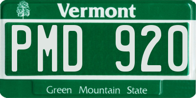 VT license plate PMD920