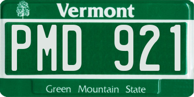 VT license plate PMD921