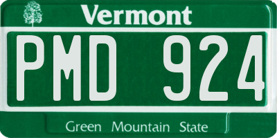 VT license plate PMD924