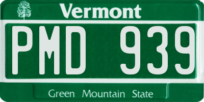 VT license plate PMD939