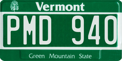 VT license plate PMD940