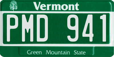 VT license plate PMD941