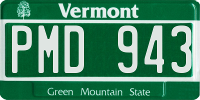 VT license plate PMD943