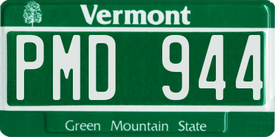 VT license plate PMD944