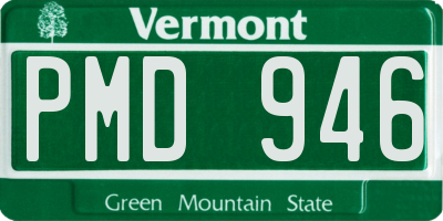 VT license plate PMD946