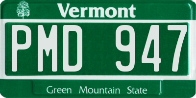 VT license plate PMD947