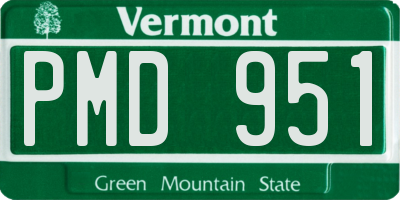 VT license plate PMD951