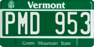 VT license plate PMD953