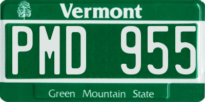 VT license plate PMD955