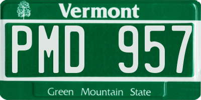 VT license plate PMD957